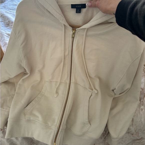 J. Crew Cream Zip-Up Hoodie - Picture 3 of 4